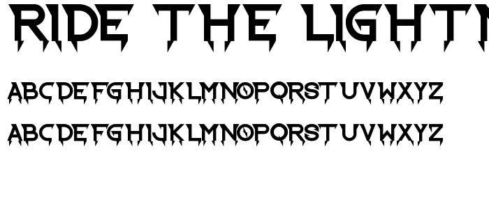 Ride the Lightning font